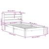 VidaXL Bed Frame with Headboard 90x200 Cm Solid Pine Wood, Bed, Bedroom Furniture, Wooden Bed, Single Bed, Frame 3306782