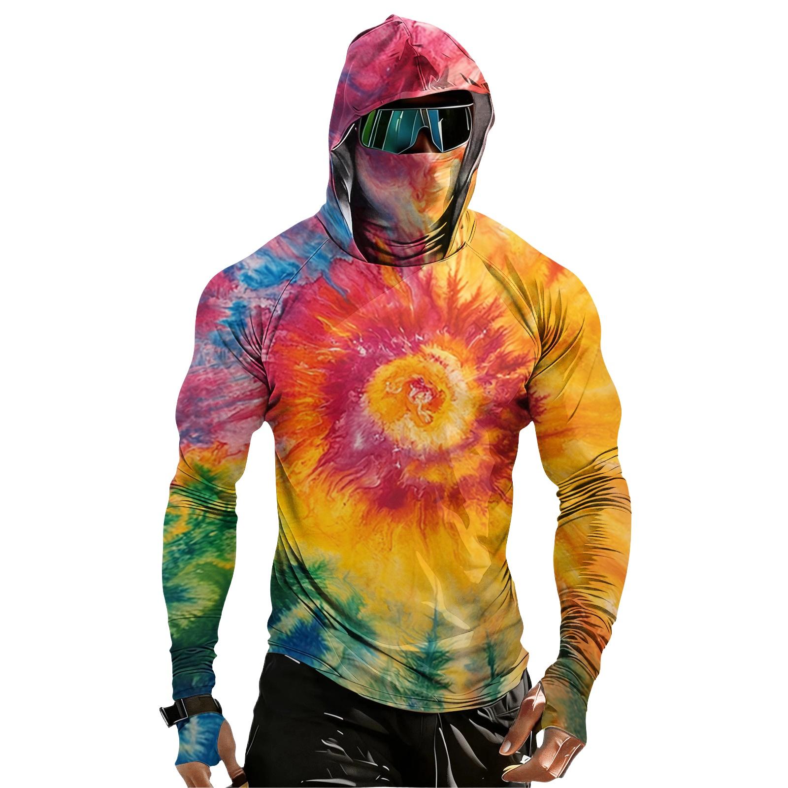 

Men s Casual Raglan Hoodie Long Sleeve Sun Protection Shirt UPF 100+ Lightweight Breathable Quick Dry Outdoor Top with Textured Print L