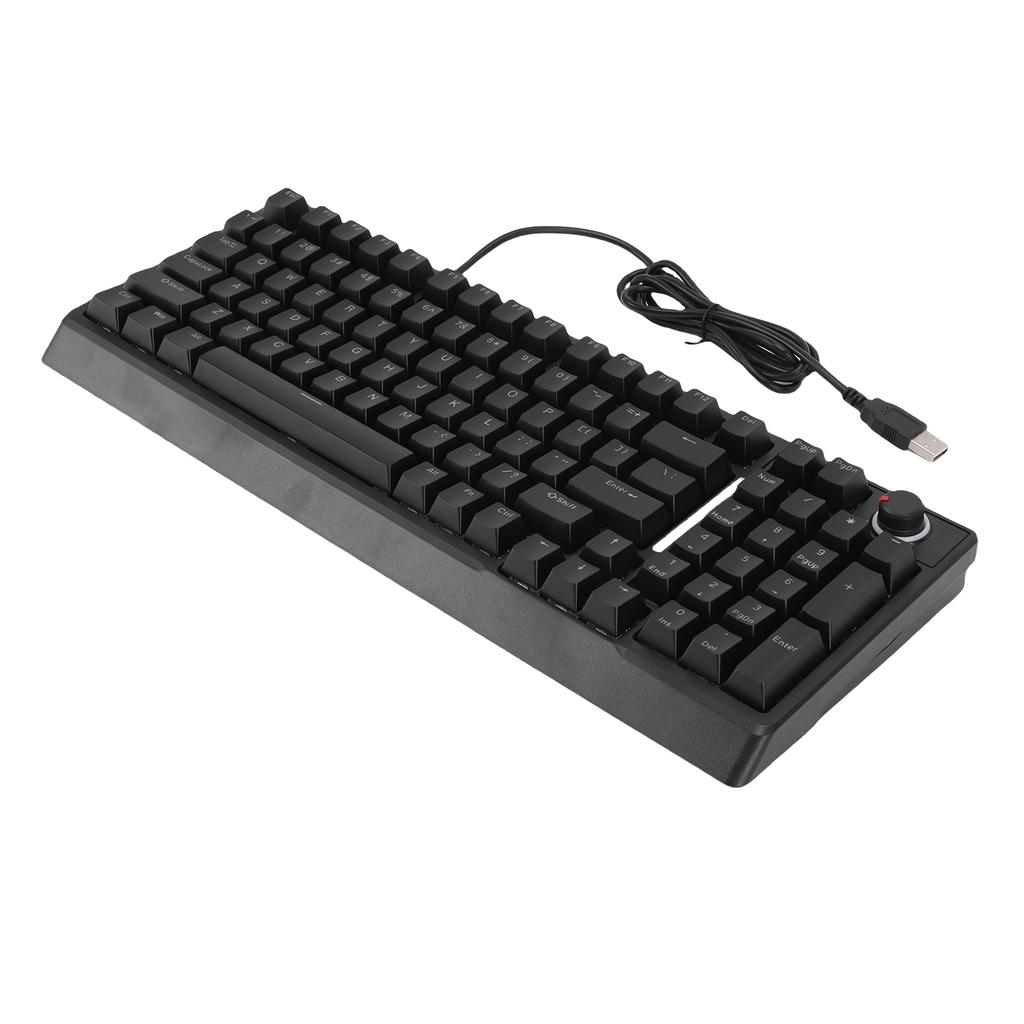 Wired Small Keyboard 98 Keys RGB Mechanical Feel Portable with Knob for Gaming Business Work PC
