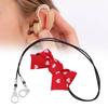 Portable Hearing Aid Clip Cute Bowknot Shape Loss Prevention Lanyard for Adults Senior