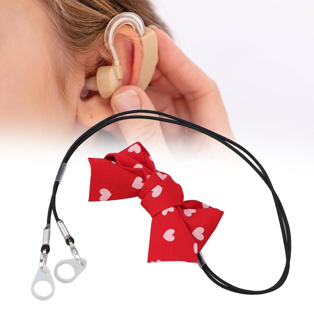 Portable Hearing Aid Clip Cute Bowknot Shape Loss Prevention Lanyard for Adults Senior