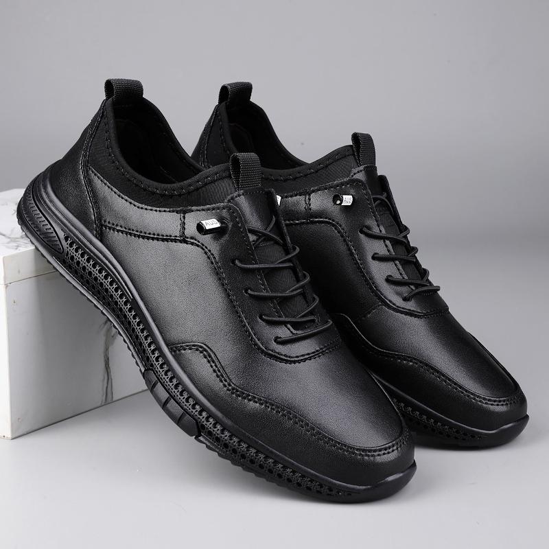 New Genuine Leather Men's Formal Shoes Outdoor Comfy Business Dress Shoes Man Breathable Office Business Shoes Walking Sneakers