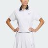 Adidas Short Sleeve Polo Shirt Color Block Collar Golf Women tops White IK9801