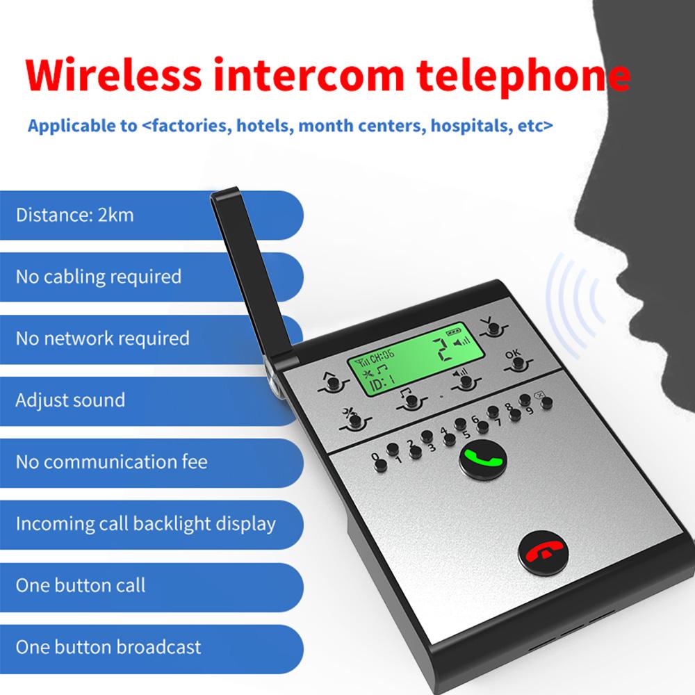 Wireless Intercom System Smart Digital Voice Calling Machine Wireless Office Intercom Machine Telephone Intercom for