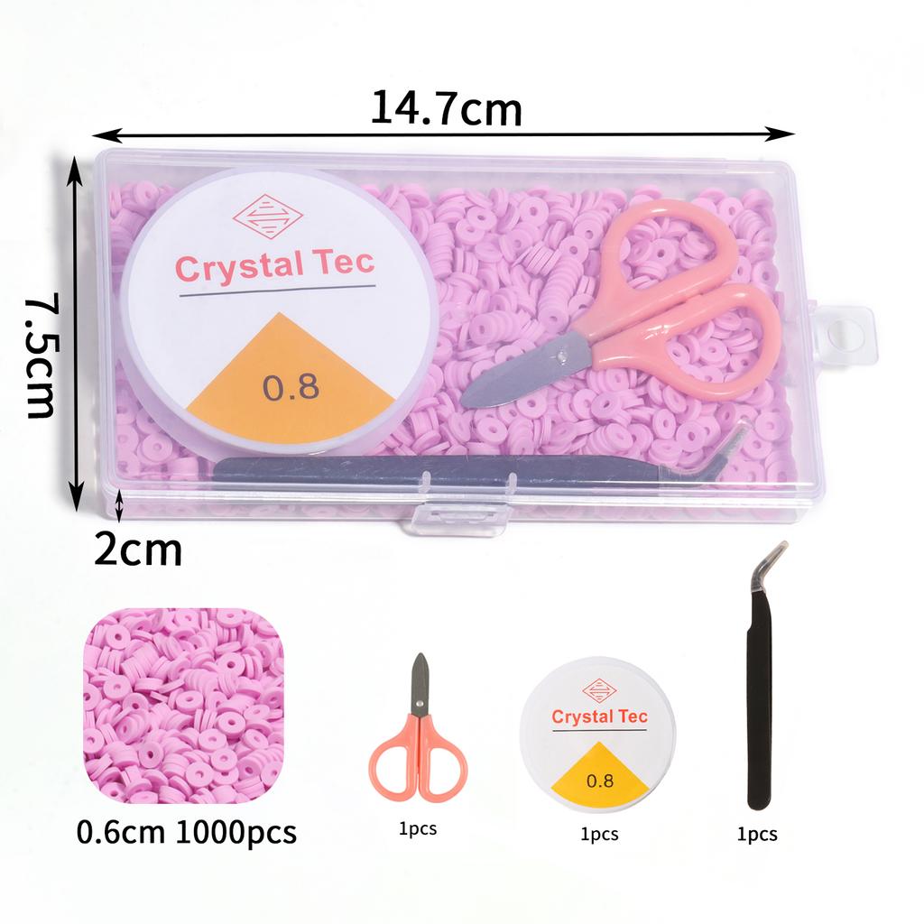 1000pcs/box Multi-color Polymer Clay Beads Clay Beads Slices, Polymer Clay Spacer Bead Chips Beads For Jewelry Making DIY Handmade Accessories