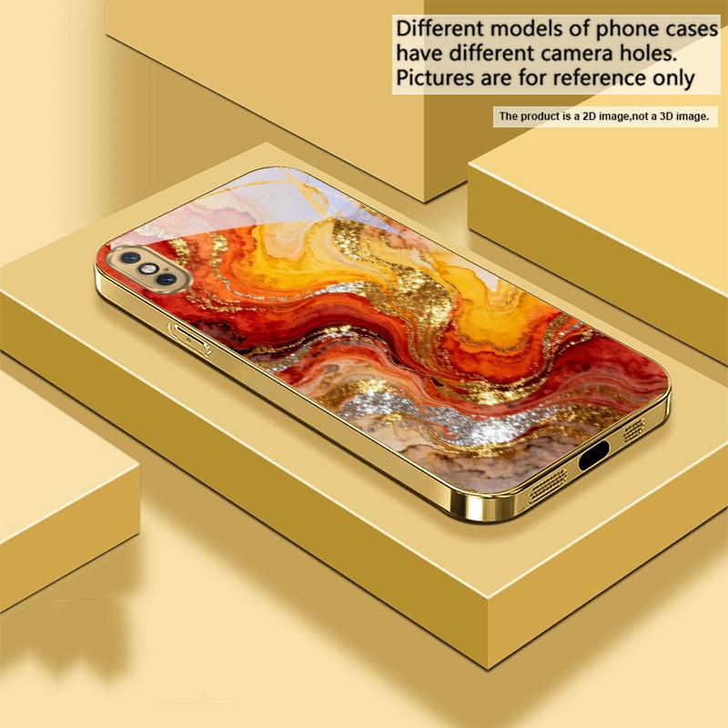Golden Starry Light For IPhone 17Pro Max 16 17 Pro 15 Pro 14 13 Plus 12 Mini 11Pro Max XR 16E 17Air Golden glass phone case