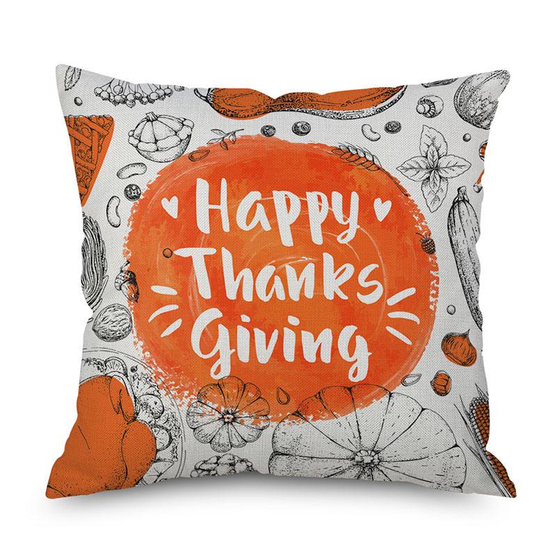 Thanksgiving Throw Pumpkin Pillow Cover Pillowcase Decorative Sofa Cover Cushion