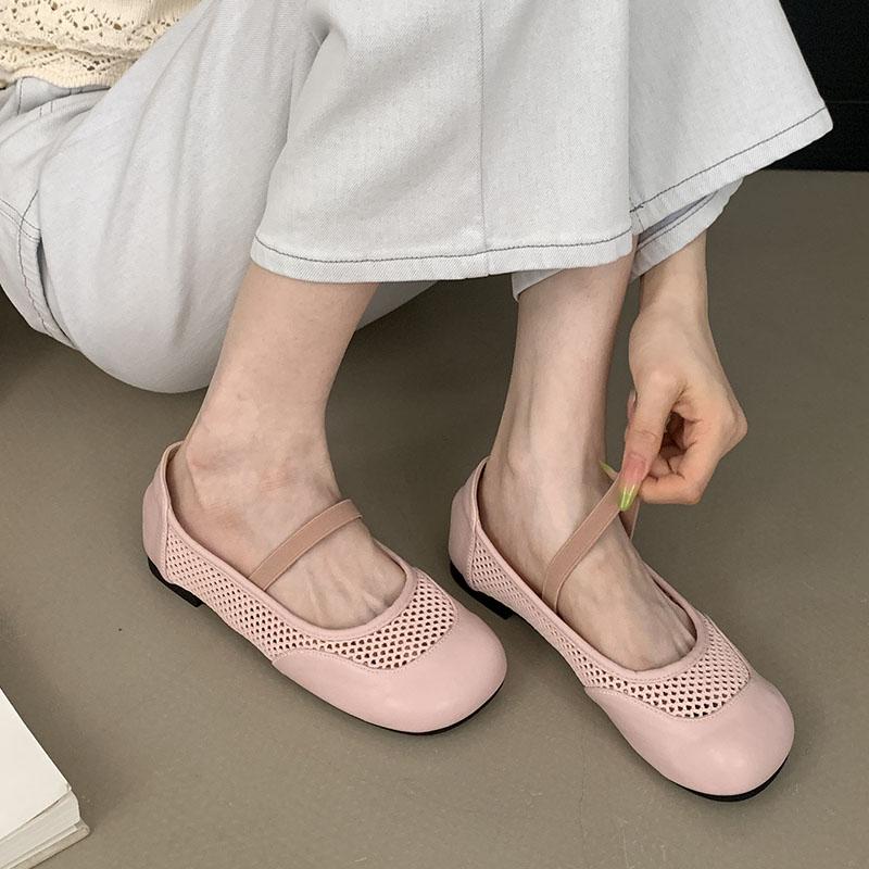 Mode Mode Gummiband Damen Ballerinas Tanzschuhe Damen Netz Atmungsaktives Schuhwerk Zum Hineinschlüpfen Damen Flats Mary Jane Schuhe