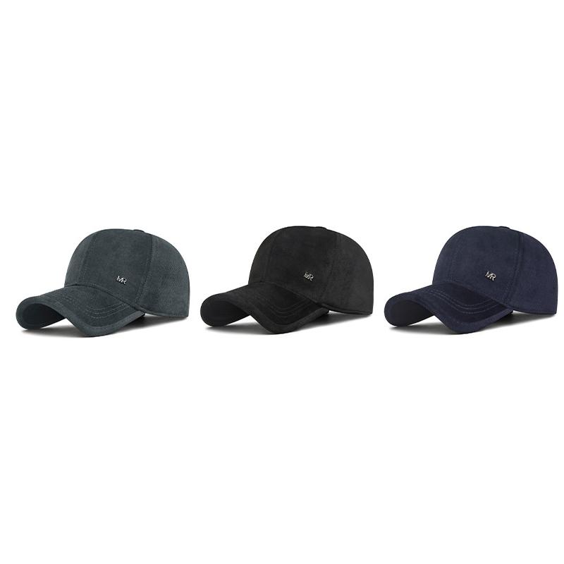Hat Men's Autumn Winter Velvet Warm Cap Middle-Aged Baseball Cap