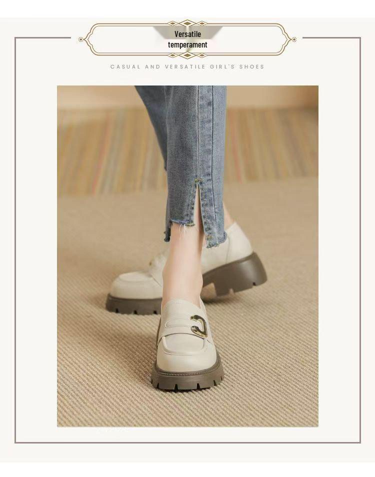 2025 Women's Korean Style Round Toe Loafers - Thick Sole, British College Style, Perfect with Skirts