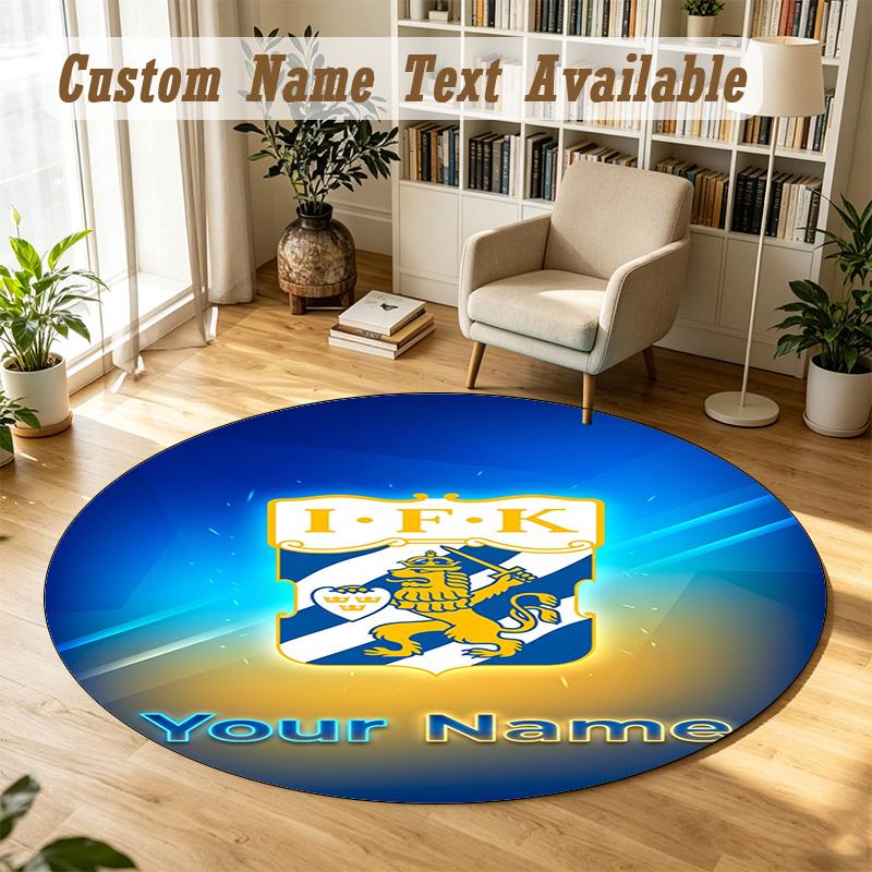 Round Rug Custom Nameifk Göteborg Pattern Non Slip Carpet Home Floor Decor