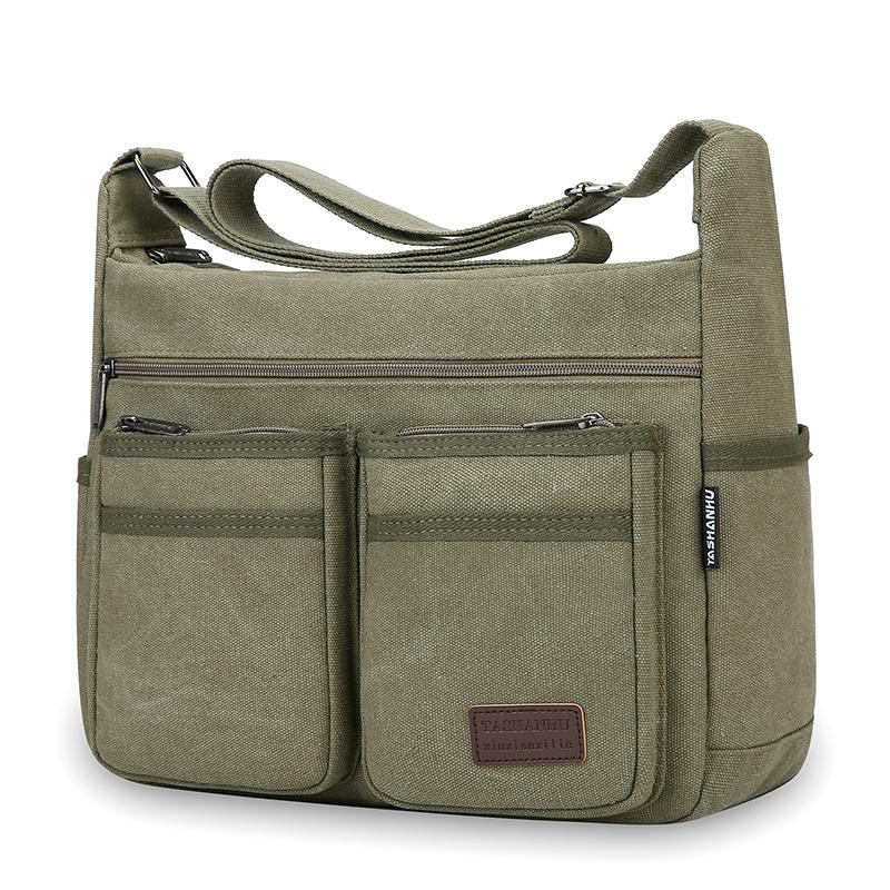 Borsa a tracolla da uomo in tela Vintage Resistente all'acqua Borsa a tracolla Cartella Borsa a spalla imbottita Borsa a mano