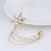 Elegant Women Pearl Snowflake Chain Tassels Brooch Gifts Fashion Chain Pin Jewelry Enamel Pin Exquisite Clothes Brooches Gift