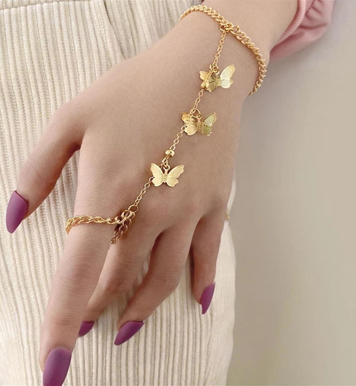 

1 шт., длинный браслет в форме бабочки в стиле панк, аксессуары для женских вечеринок