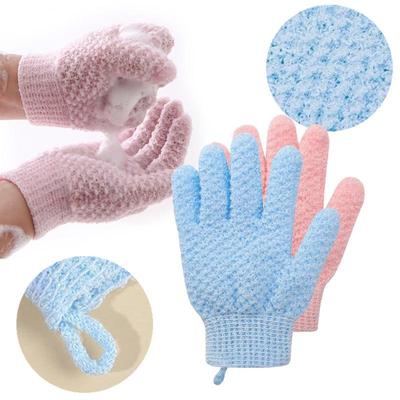 Vijfvinger Badhandschoenen Exfoliërende Wanten Handschoen Wrijfdoek Sterk Wrijven Modder Pijnloos Jacquard Dubbelzijdig Diepe Reiniging