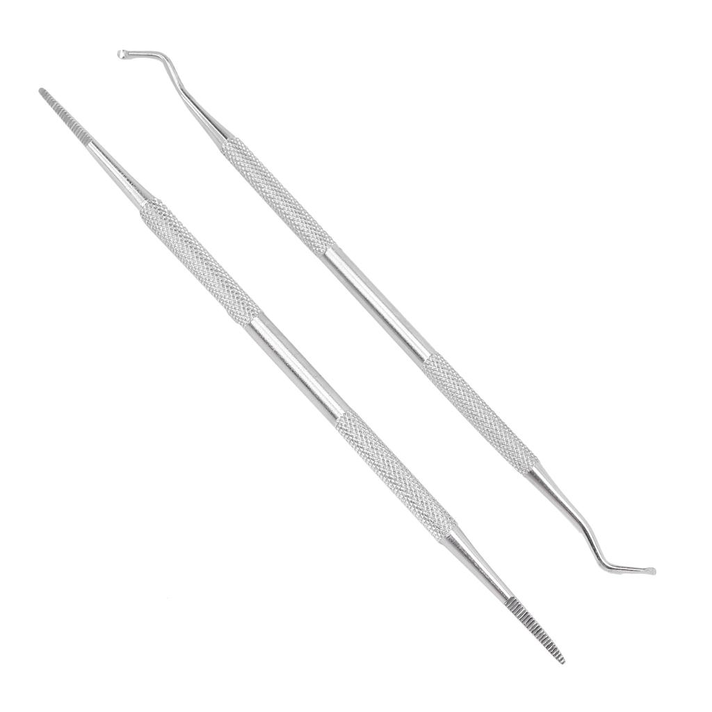 2pcs Ingrown Toenail Tools Stainless Steel Nail Picker Dual Ends Nail File Toenail Cleaner Tools