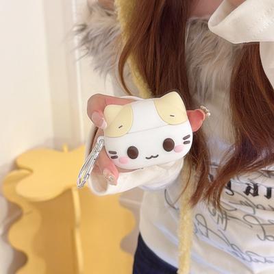 Cute 3D Cream Cat Earphone Case For Airpods Pro3 Pro2 Pro Airpods 3 4 Soft Silicone Protection Headphone Cover
