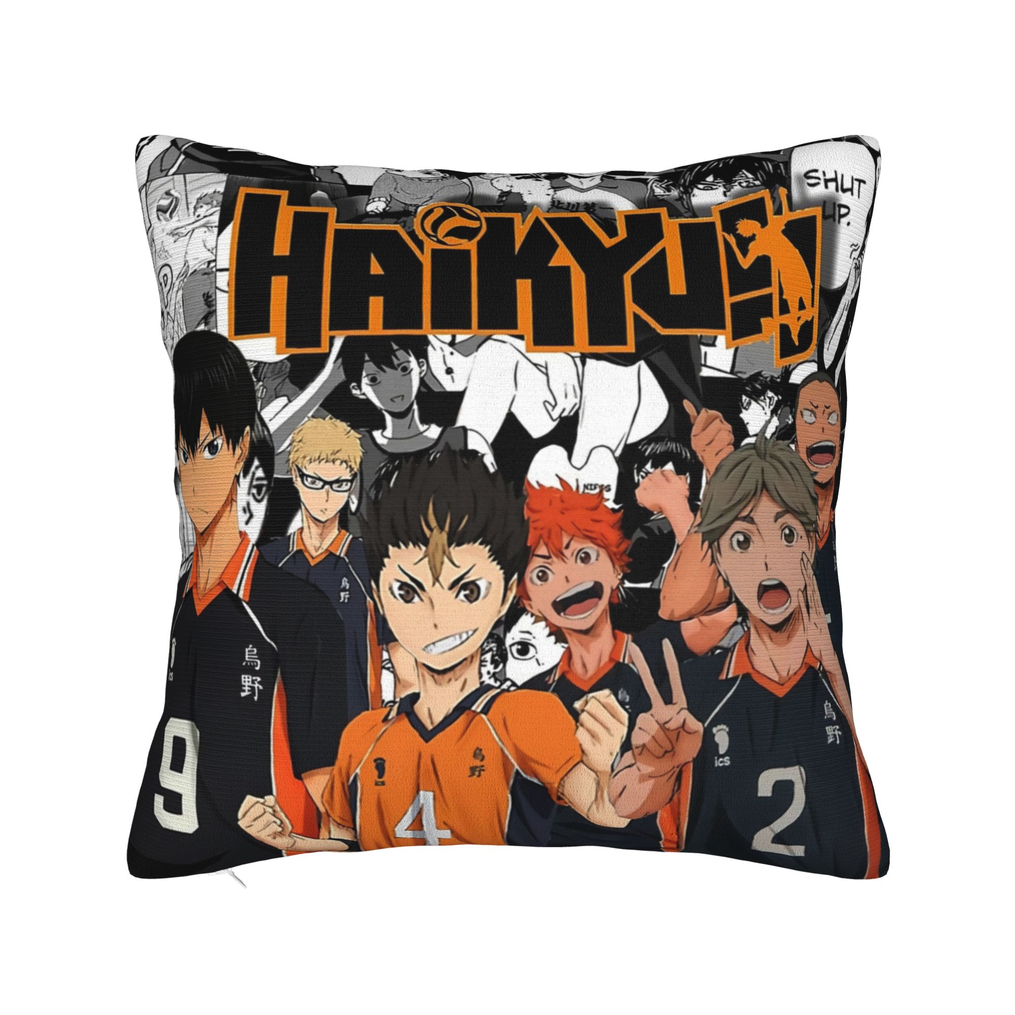 

Квадратные Наволочки Haikyuu Аниме Haikyuu Карасуно Волейбольный Парень Манга Чехол на Подушку Потрясающий Декор Наволочка для Дома 30x30cm 12x12in