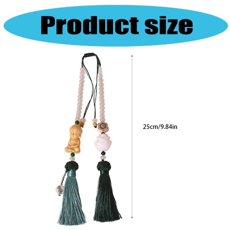Buddhas Pendant Car Hanging Ornament with Lanyard Good Luck Rear View Mirrors Hanging Ornament