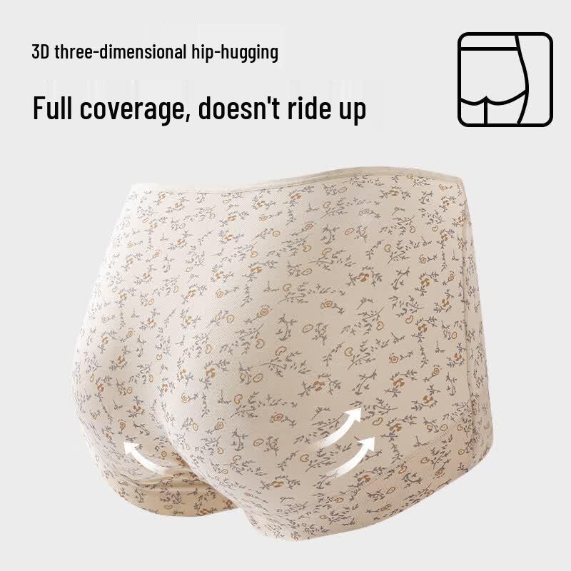 Nanjiren Women's Antibacterial Pure Cotton Boxer Briefs