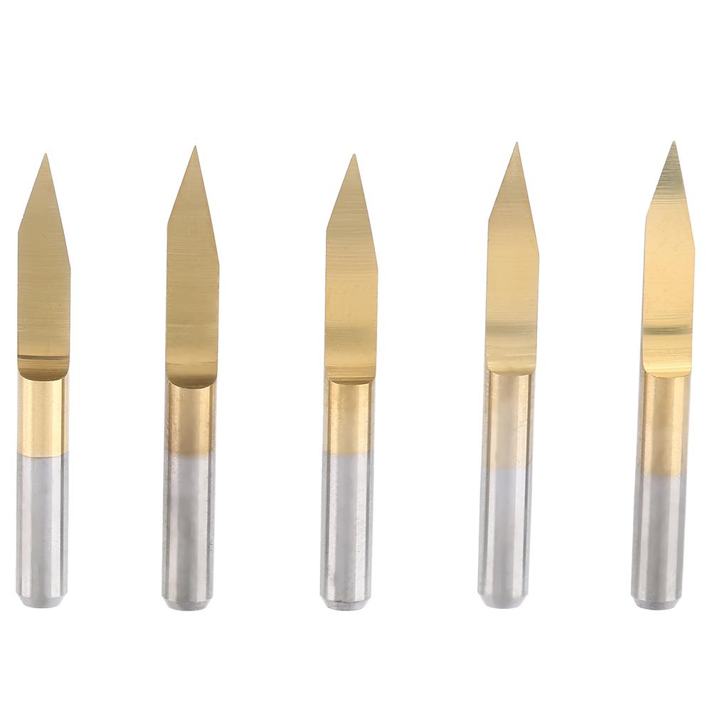 10pcs 3.175mm Titanium Coated Tungsten Steel Engraving CNC Bit Carving Tool (3.175*30 Degrees *0.2)