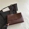 Faux Leather Tote Bag for Women Minimalist Magnetic Closure Shoulder Handbag