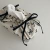 Ribbon Tissue Bag Drawstring Adjustable Storage Bag Practical Fabric Tissue Box  Home