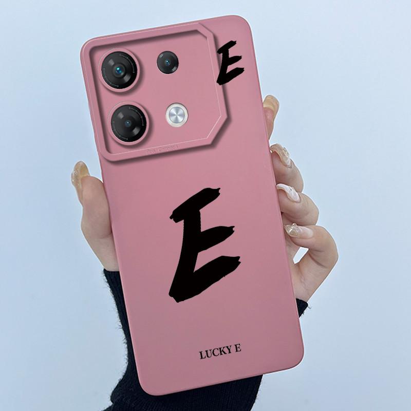 For Infinix GT 10 Pro X6739 Phone Case Lucky Initial Letter Matte Soft Silicone Shell For InfinixGT 10Pro GT10 Pro Cover Casing