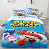 Super Wings Bedding Set Bedspread Single Twin Full Queen King Size Game Super Wings Bed Set Children's Kid Bedroom Duvetcover 05