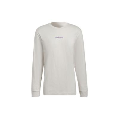 Originals Trefoil Logo Print Crew Neck Long Sleeve T-Shirt Men Tops Fawn-Brown HN0392