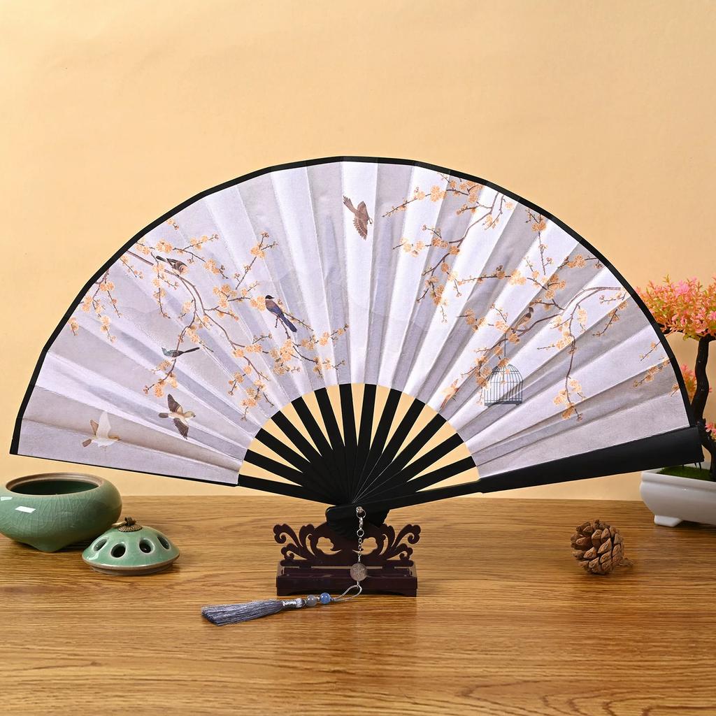 Folding Fan In Ancient Style for Boys, Dragon Design, Student Style, Bold Black Double-Sided Summer Plastic Fan, New Model