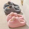 Winter new cartoon cotton slippers women's indoor thick-soled home fluffy shoes wear warm half-drag cotton shoes