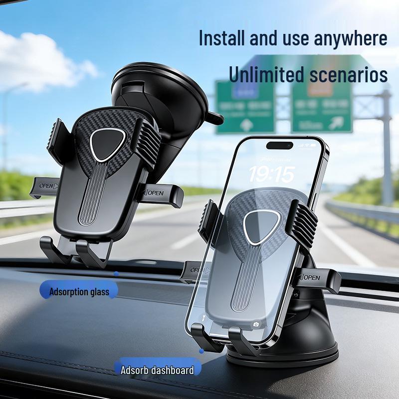 Compact Suction Cup Dashboard Mount: Stable Phone Holder for Convenient Navigation