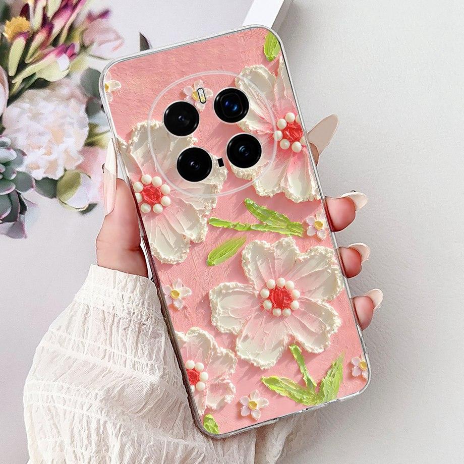 For Honor Magic 7 Pro Phone Case Magic7 Magic 6 Lite 5 Lite Back Cover Girly Fashion Flower Butterfly Paintong Soft TPU Bumper