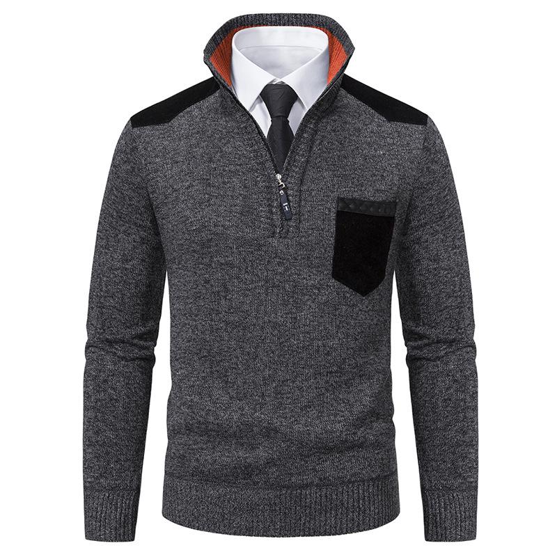 Men s Zipper Stand Collar Pullover Knitwear - 2023 Autumn/Winter Collection XXL