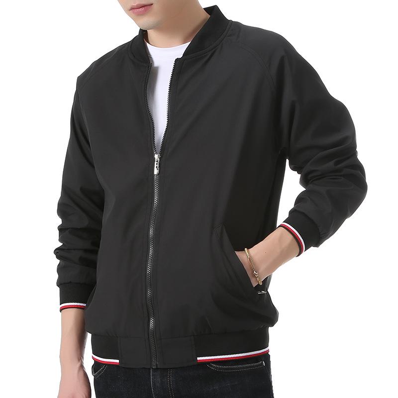 Men's Plus Size Raglan Sleeve Baseball Jacket - Stand Collar, Velvet Lined for Spring, Autumn, and Winter. Casual Business Style Outerwear.