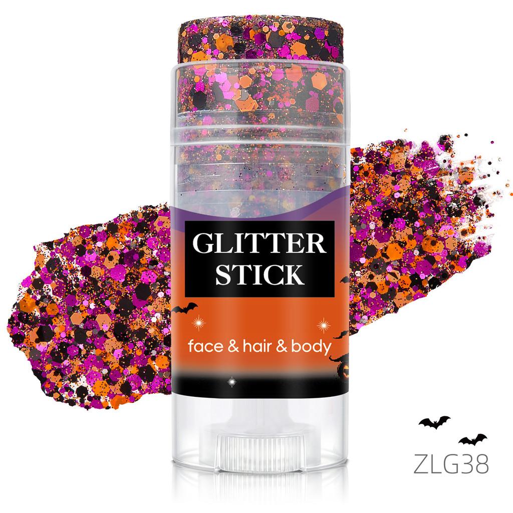 Halloween Body Glow Stick With Sparkling Sequins For Face Makeup And Costume Party