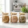Leak-Proof Glass Storage Jars Wide Mouth Glass Canister Jar Kitchen Canisters  Grains