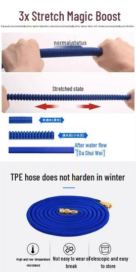 High-Pressure Telescopic Water Hose with Explosion-Proof Nozzle for Car Wash and Gardening