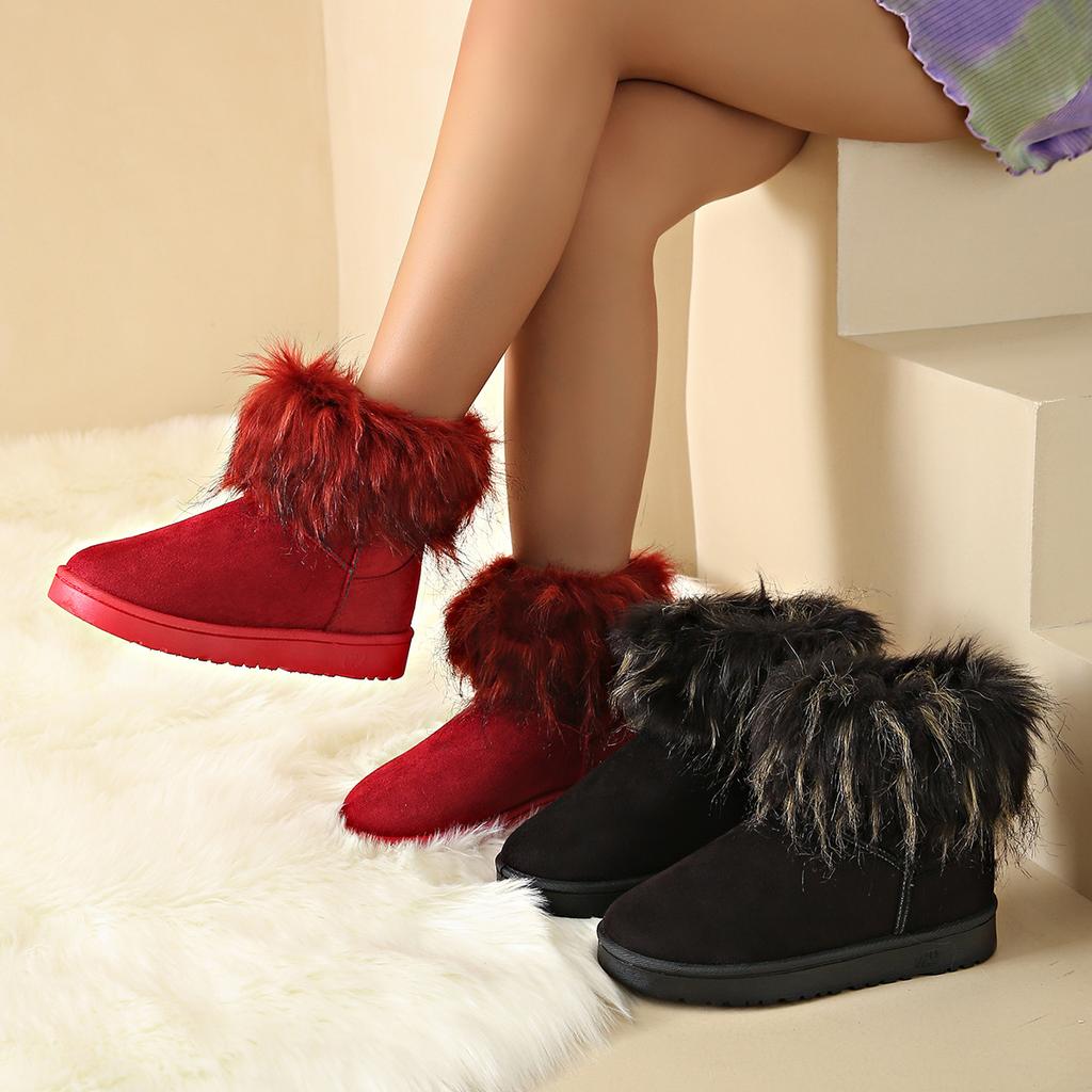 Snow Boots Women's Winter 2025 New Versatile Winter Shoes Students Cute Velvet Thickened Warm Outer Wear Cotton Shoes