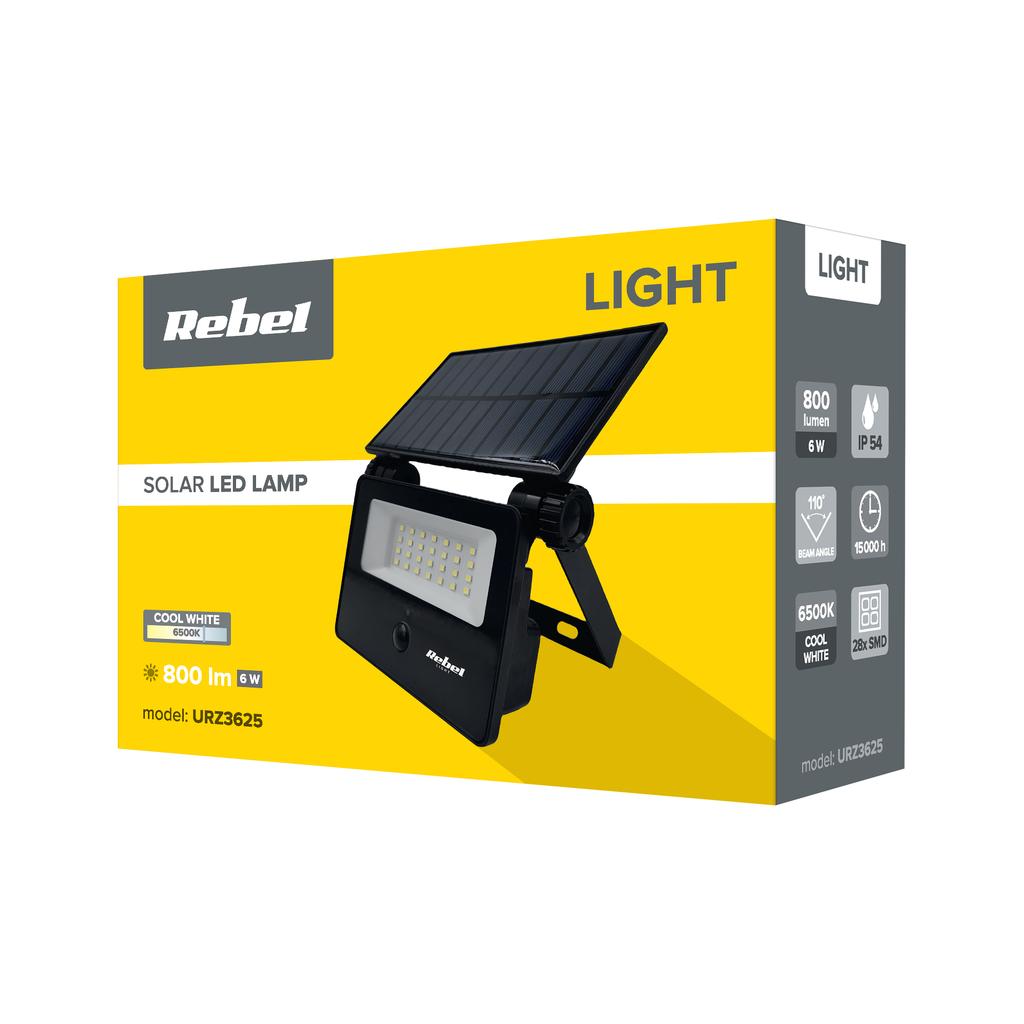 Solar garden lamp floodlight with twilight and motion sensor Rebel 6W