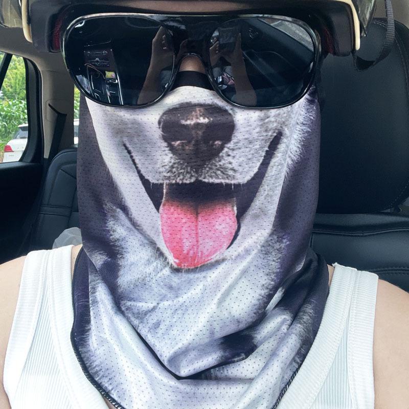 UV Protection Ear-Hanging Windproof Cycling Mask - Orange Cat Face Triangle Scarf