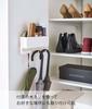 Yamazaki Smart Shoe Cabinet Door Storage Rack with 24cm W x 10cm D x 26cm H using door included Umbrella and Shoe Care Entryway Product 5536 Hooks,