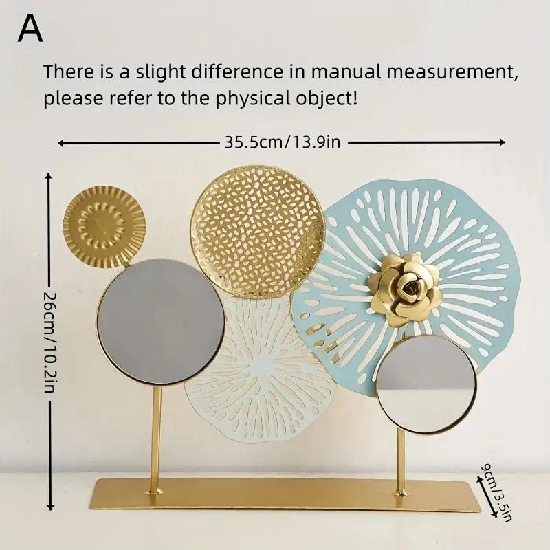 Mirror Wall Art Modern Wall Sculpture Art Home Decoration Multifunctional Round Metal Wall Art Decor Flexible Minimalist Mirror