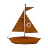 Rustic Iron Sailboat Sculpture 3D Metal Boat Planter Vintage Nautical Coastal Theme Flower Pot for Patio Balcony Porch Office Tabletop
