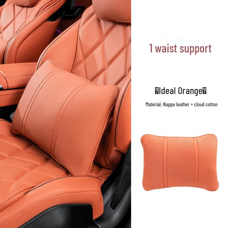 Premium Maybach S-Class Headrest & Breathable Lumbar Support Cushion