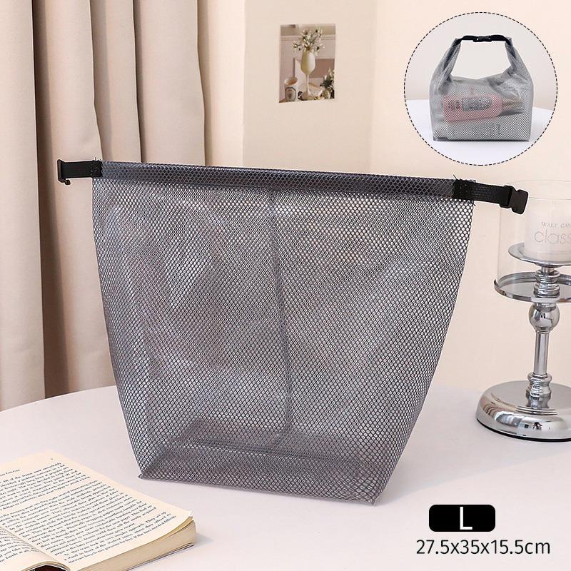 Waterproof Cosmetic Storage Bag Large Capacity Fitness Clothing Swimming Handbag Portable Shopping Travel Buckle Type Mesh Bags