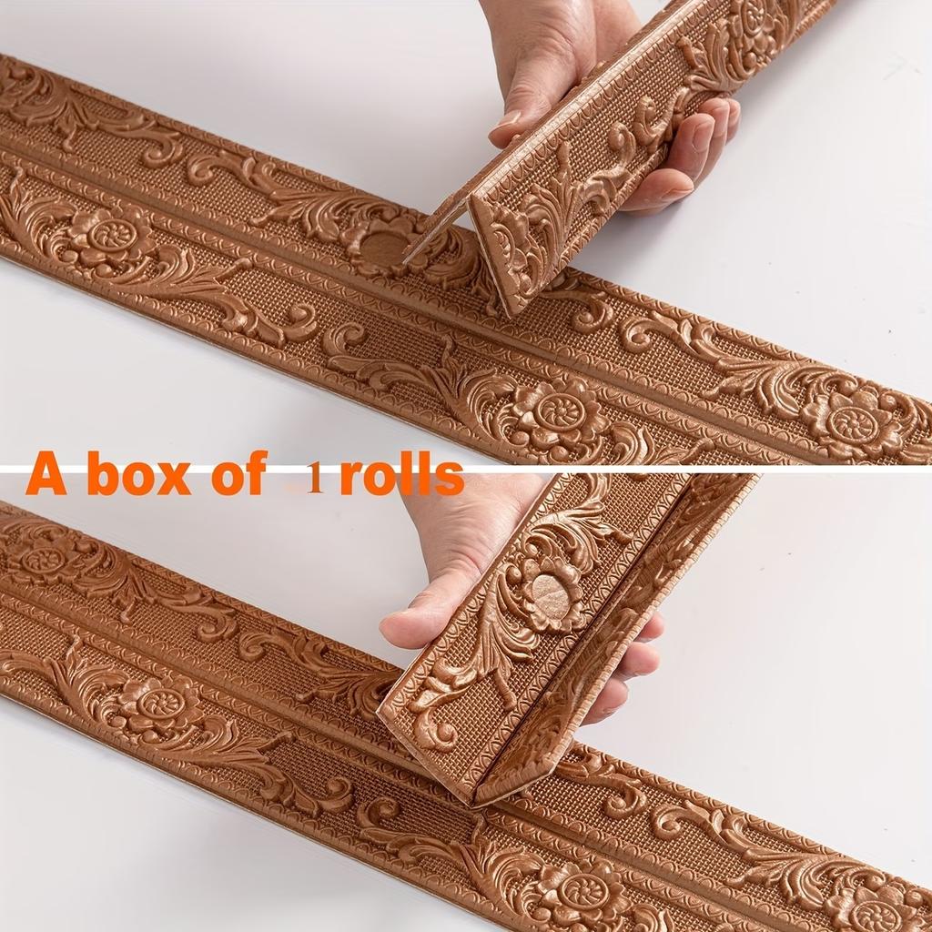1PC 2.3m/90.55inch 3D Wall Trim Line Skirting Border Self Adhesive Waterproof Baseboard Wallpaper Wall Sticker For Room Home Dec