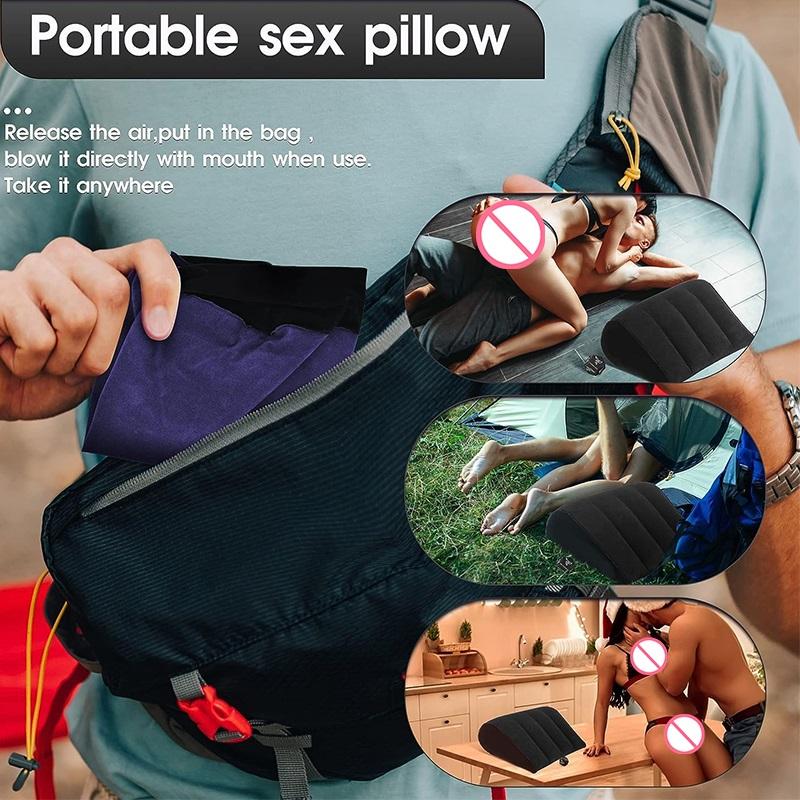 Inflatable Sex Pillow Sex Toys for Couples Sexual Wedge Erotic Sex Aid Position Cushion Furnitures Flocking Toy Cushione