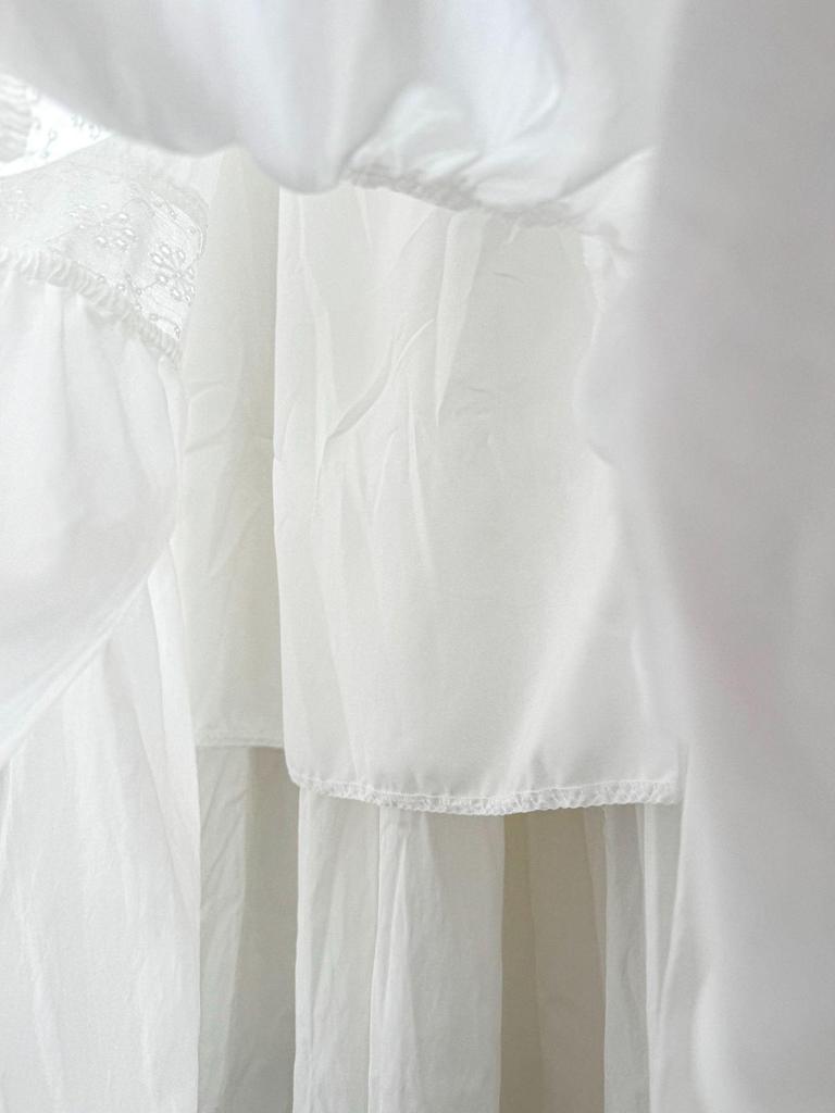 Elegant Hollow Lace Embroidery Patchwork High-Waisted A-Line Midi Skirt - 2026 Versatile Women's Fashion in White